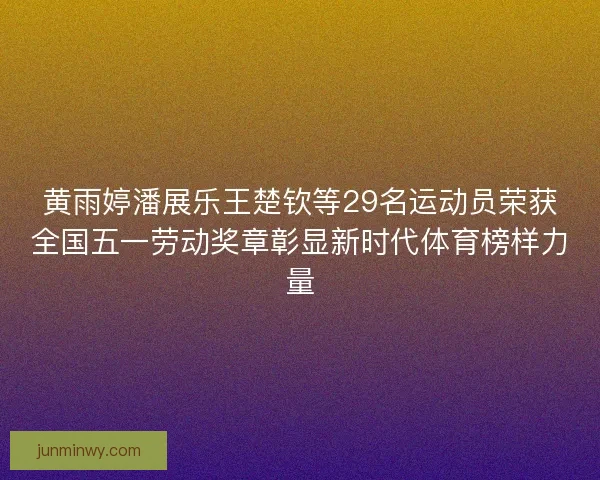 黄雨婷潘展乐王楚钦等29名运动员荣获全国五一劳动奖章彰显新时代体育榜样力量